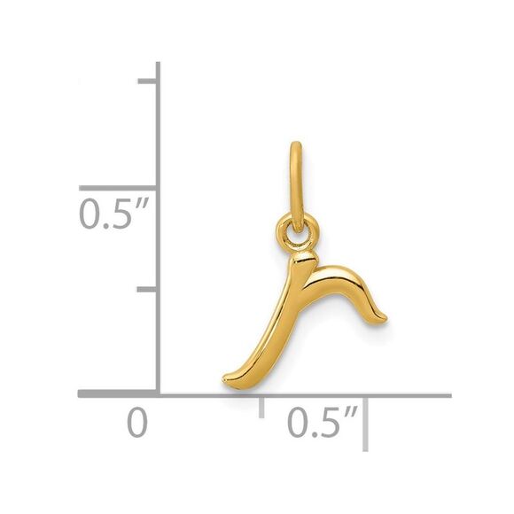14k Yellow Gold, Claire Collection Mini Lower Case Initial R Charm - Picture 4 of 5